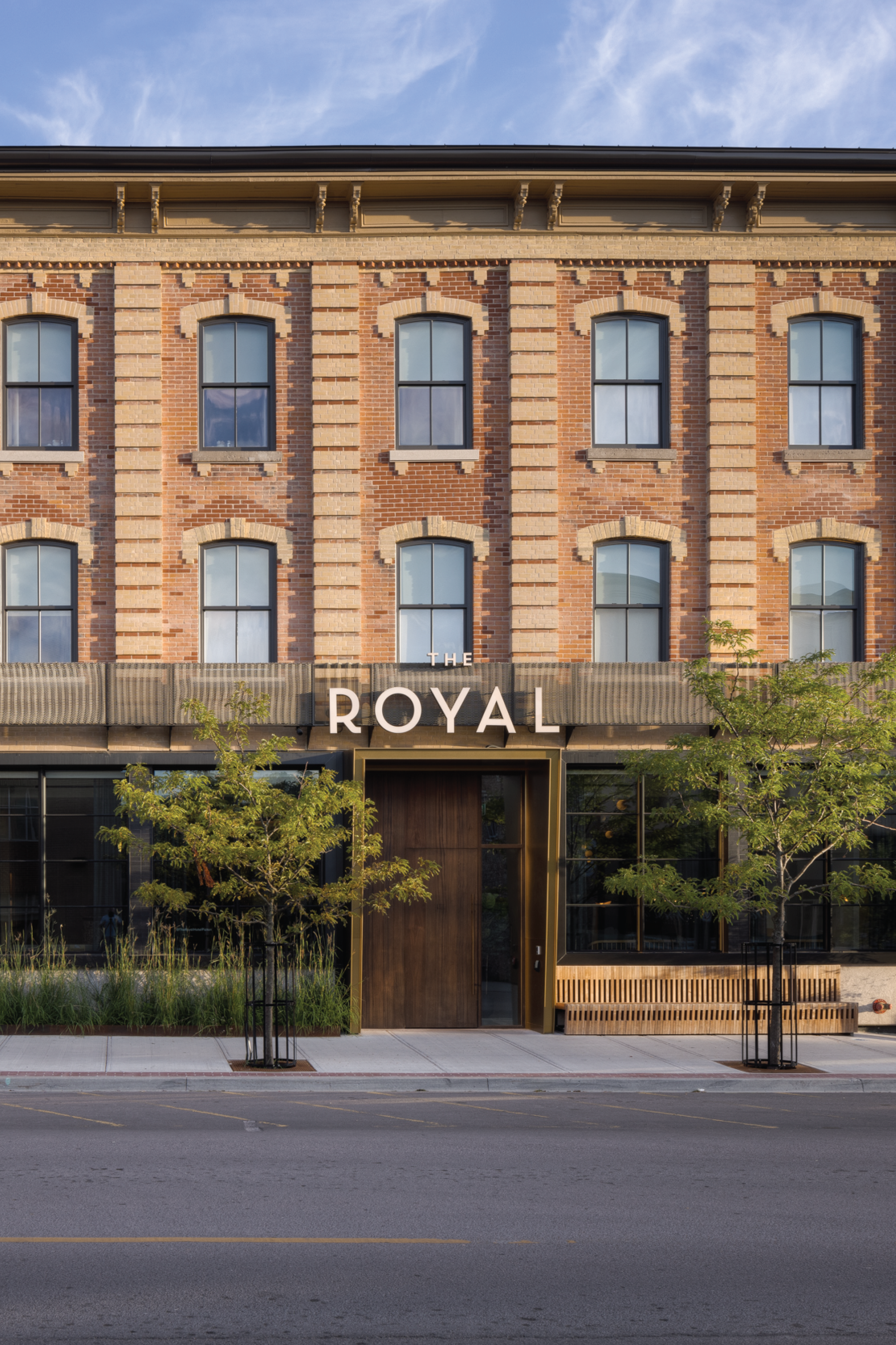 The Royal Hotel front facade during the day